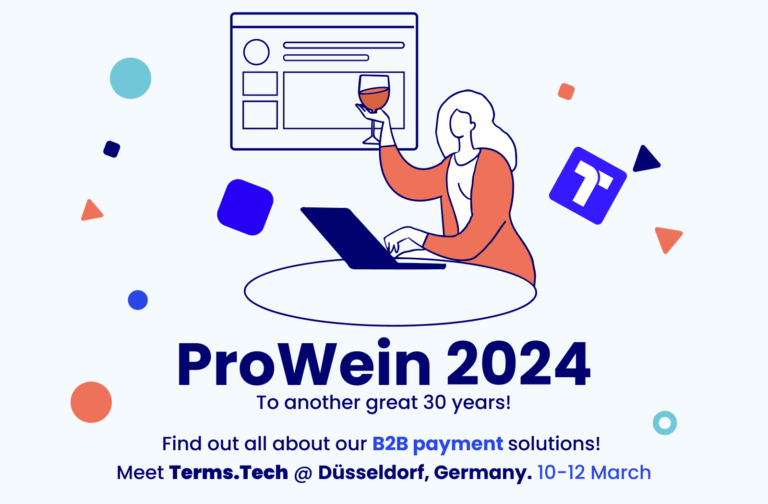 ProWein 2024 is the international meeting place for the beverage industry. Terms.Tech's Robby Timmermans will be there to show you how our B2B payment terms will give you the edge!